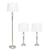 Lalia Home Crystal Drop Table and Floor Lamp Set in Brushed Nickel LHS-1000-BN